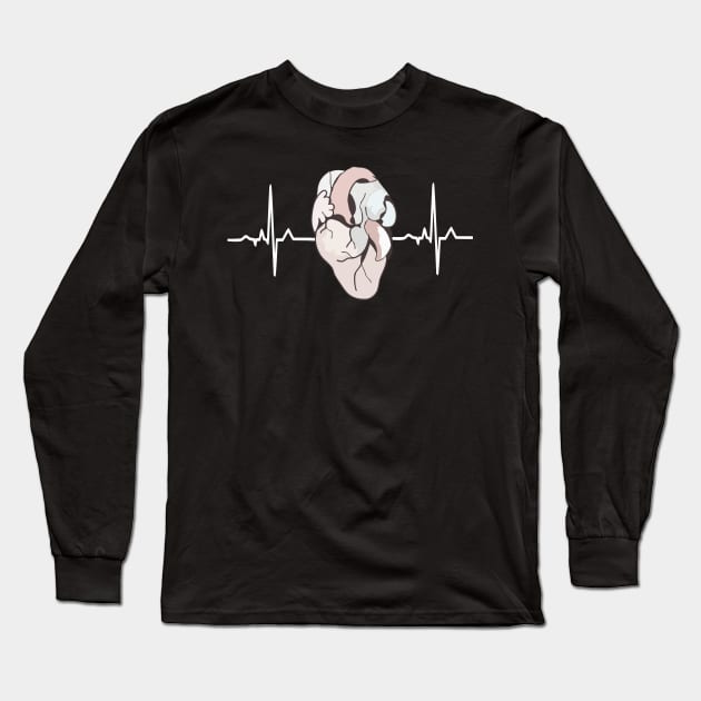 ECG - Heart white Long Sleeve T-Shirt by RosArt100